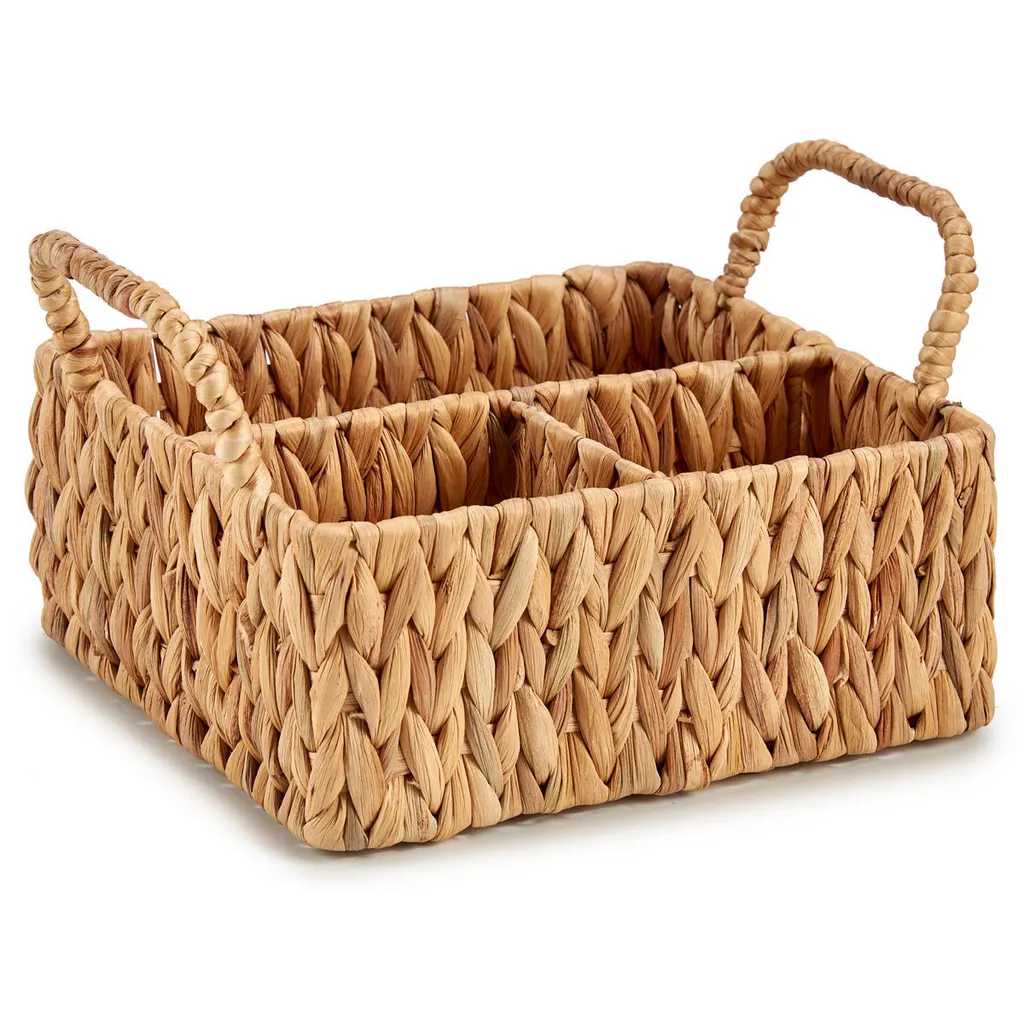 Panier de rangement salle de bain en jacinthe d'eau naturelle tressée
