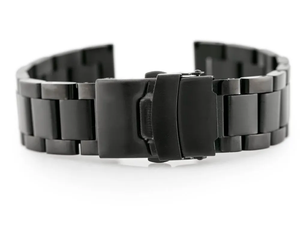 Bracelet fixe Pacific Model 3 noir 20 mm - Bracelet montre en silicone