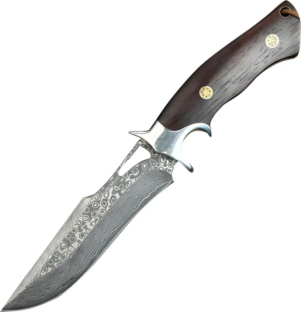 Couteau de Plein Air Damasquiné VK-39473 - Lame Acier Forgé KP39473