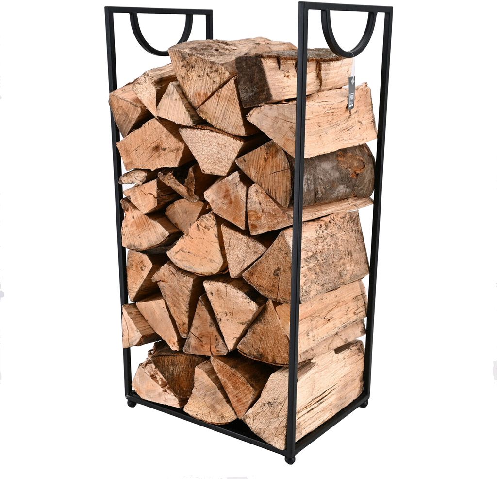 Kaminholzständer von PTMD Kamin-Holz-Regal Holzscheitregal Schwarz Metall