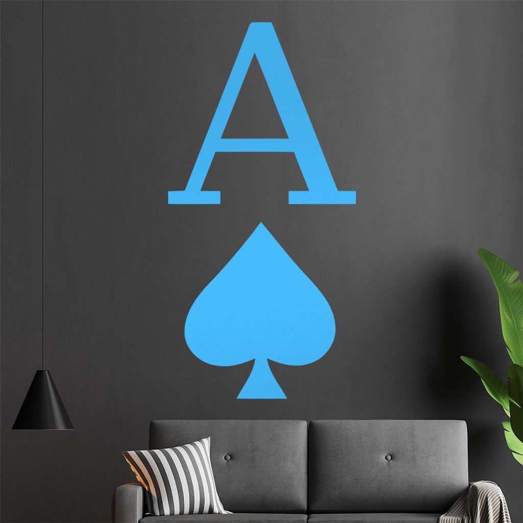 KIWISTAR Ace of Spades Wandtattoo in 6 Größen - Wandaufkleber Wall Sticker - Dekoration, Küche, Wohnzimmer, Schlafzimmer, Badezimmer