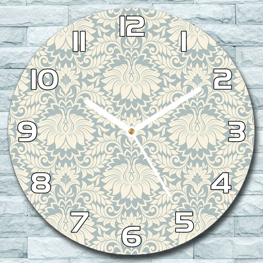 Wanduhr aus Glas Rund fi 30 Vintage Blumen Quarz Deko Schlafzimmer Büro