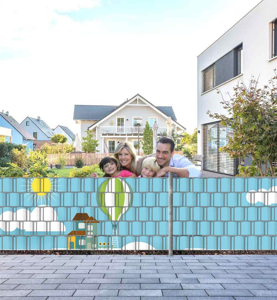 Sichtschutzstreifen Wolkenhaus Sichtschutz Garten Zaun - Teil1 - 5 Streifen - 250x100cm