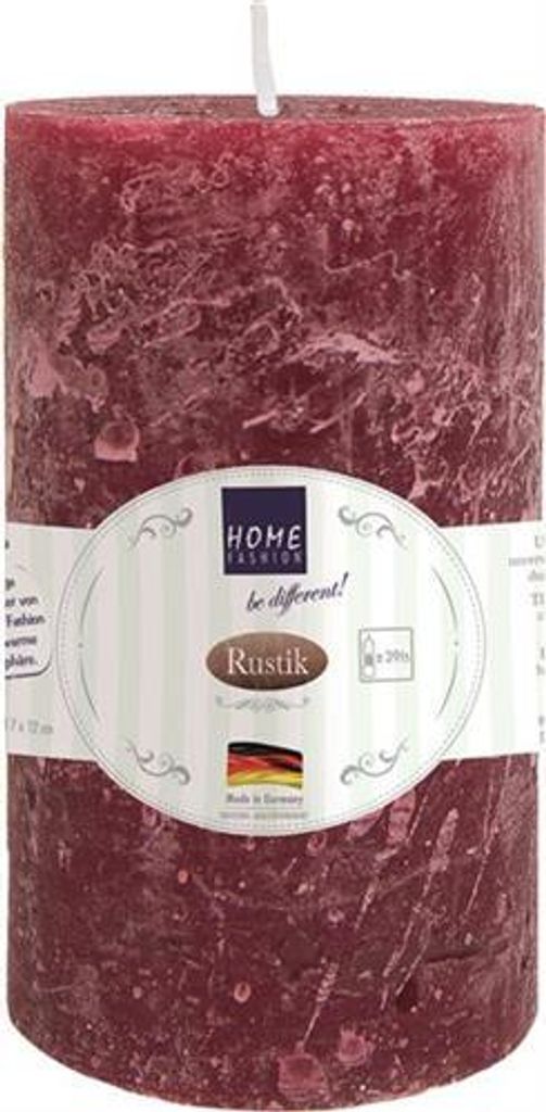 RP Kerze Stumpen Rustik bordeaux Ø 7cm, Höhe 12cm