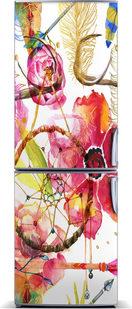 Tulup Kühlschrankdekoration - Magnetmatte - 70 cm x 190 cm - Magnet auf dem Kühlschrank - Blumen Boho-Stil
