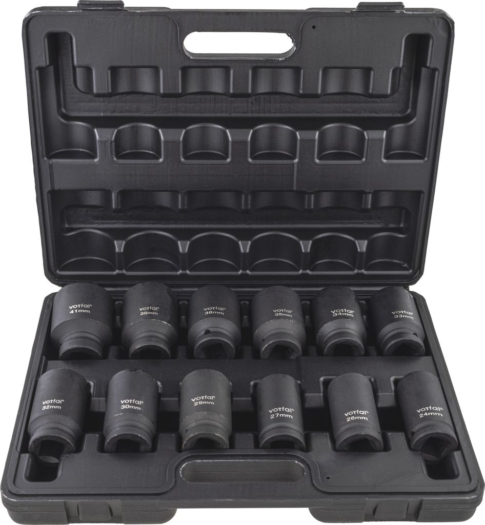 Kraftnuss Schlagschrauber Nüsse 3/4" 24 - 41 mm Satz 12 tlg Produktbild 