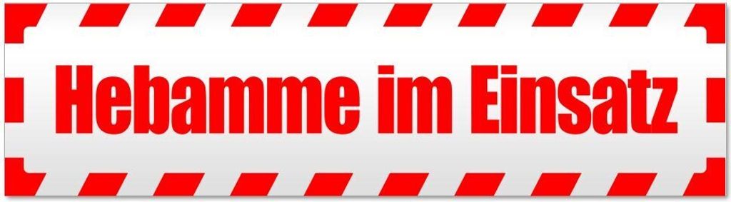 Kiwistar - Autoaufkleber - Rot - 20 x 5,3 cm - Hebamme im Einsatz gestreift - Hinweis Aufkleber Sticker für Auto, Kfz, Fahrrad, PKW, LKW