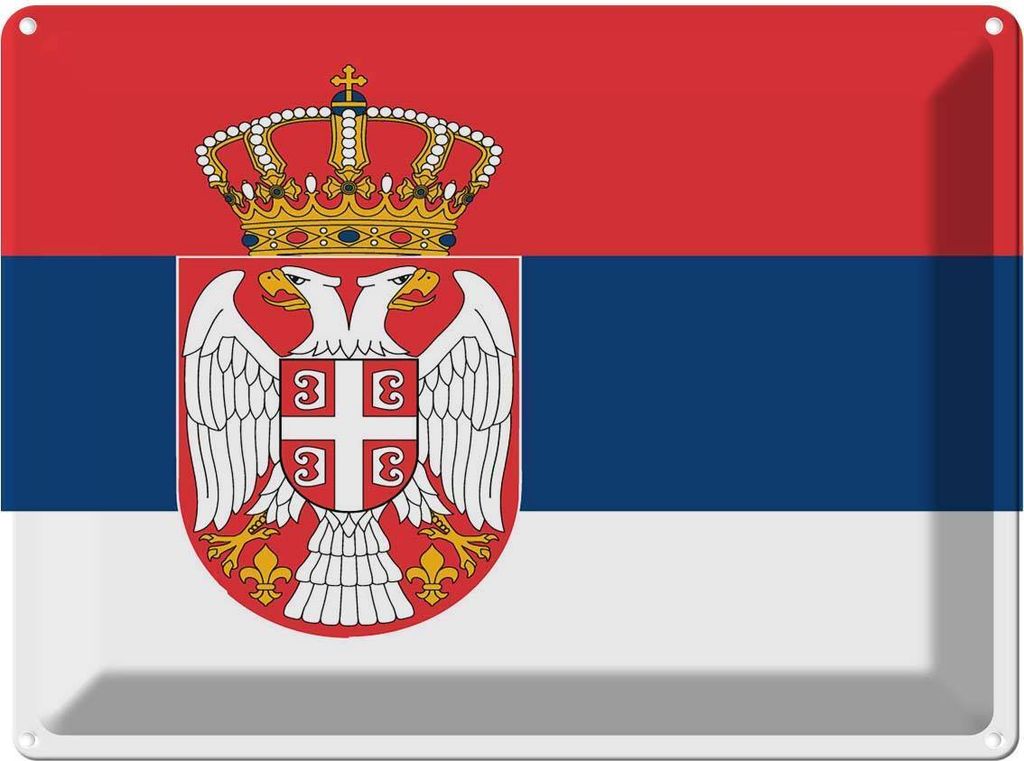 vianmo Blechschild 30x40 cm Serbiens Serbia Flagge Fahne Wappen