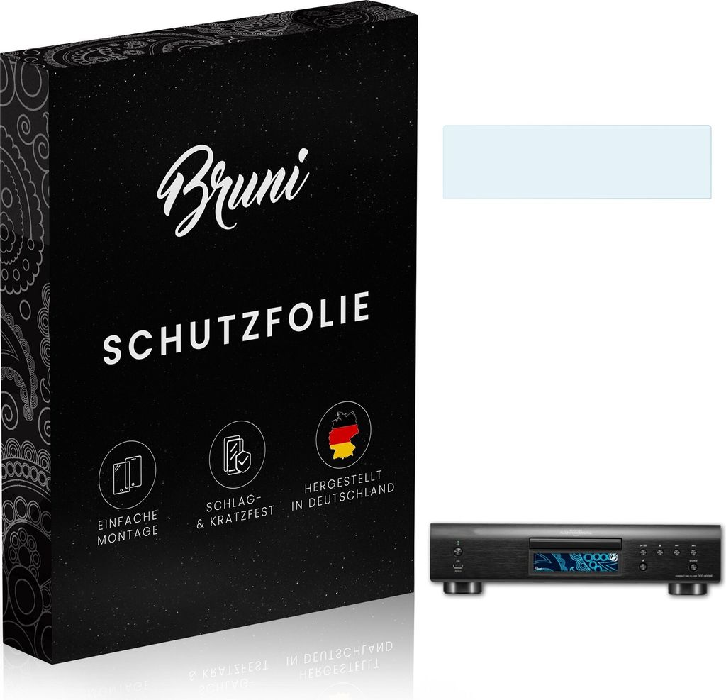 Bruni Basics-Clear 2x Schutzfolie kompatibel mit Denon DCD-900NE Folie