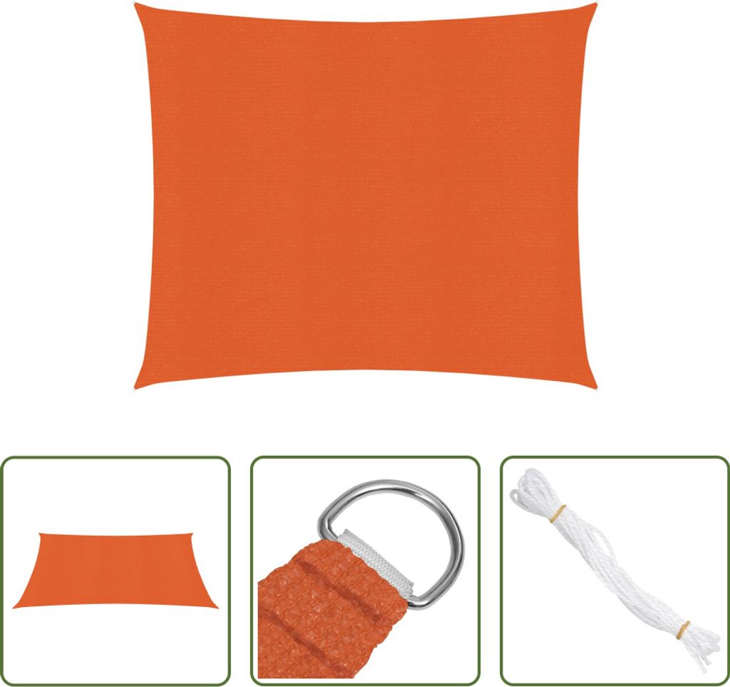 The Living Store Sonnensegel 160 g/m² Orange 2,5x3 m HDPE