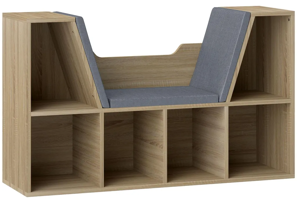 Optimisation Espace Petit Appartement : Banc Bibliothèque 2 en 1 Gris