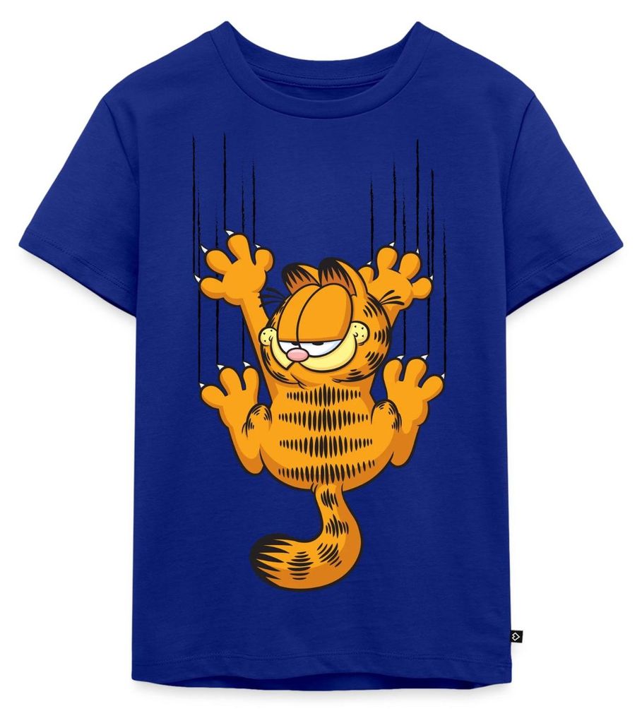 Spreadshirt Garfield Kratzer Kinder Premium T-Shirt, 98/104 (2 Jahre), Royalblau