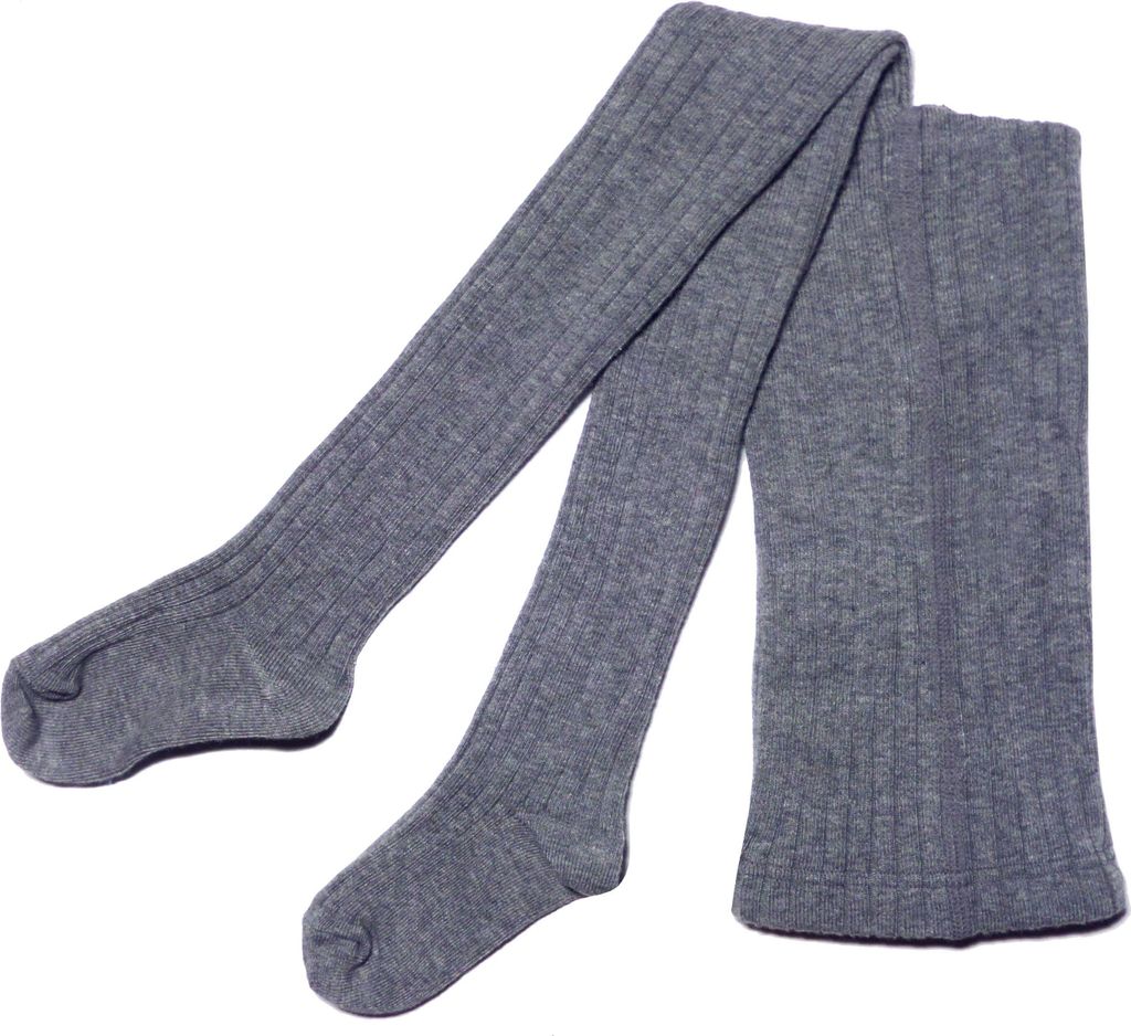 Katoenen leggings voor meisjes, ribstructuur 5:2, grijze Productafbeelding 