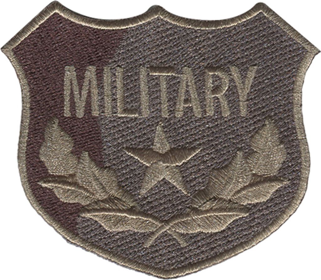 Military Militär Army - Aufnäher, Bügelbild, Aufbügler, Applikationen, Patches, Flicken, Zum Aufbügeln, Größe: 7,8 x 7,3 cm