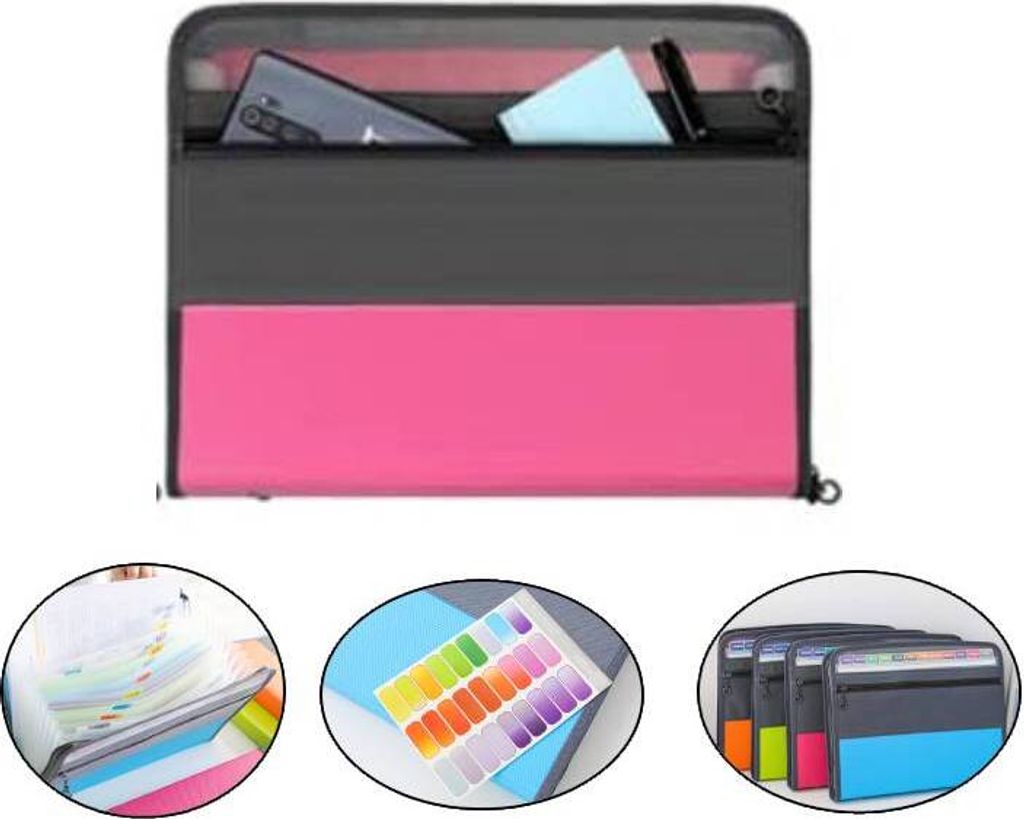 Dokumentenmappe 13 Fächern, Fächermappe Datei Organizer mit Reißverschluss, Ordner Organizer A4/Document organizer/Ordner für Büros und Schule...