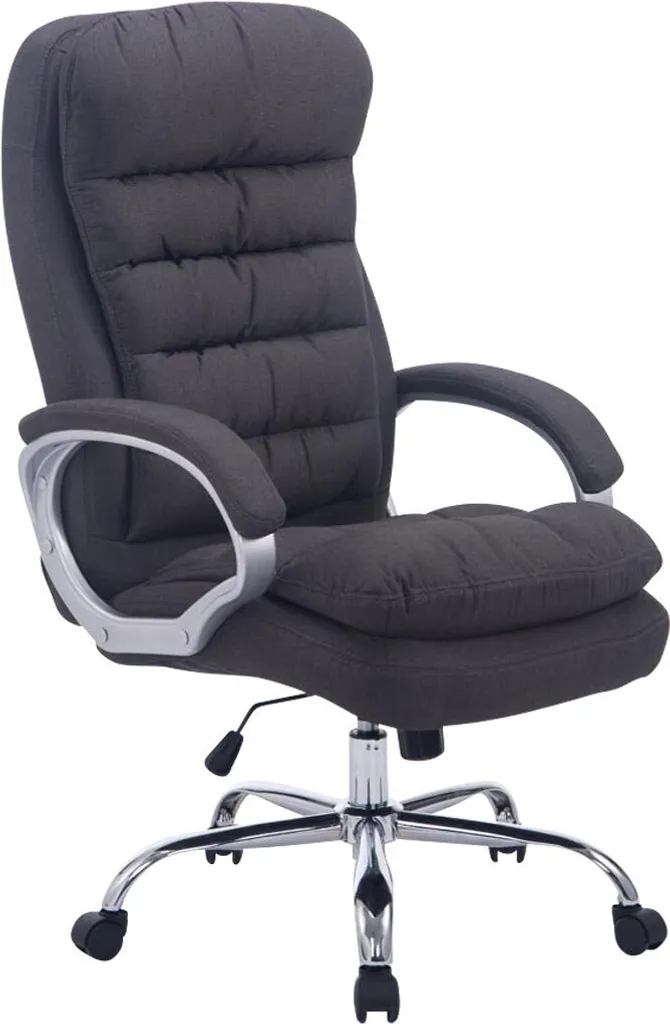Chaise de bureau XXL Vancouver en tissu CLP - Charge max 235 kg - Gris
