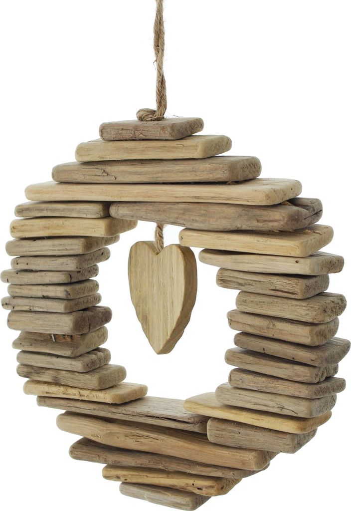 Appendiabiti decorativo cuore driftwood stile casa di Immagine del prodotto 
