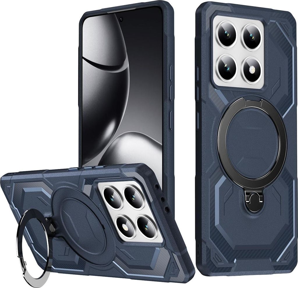 MagSafe Hülle für Xiaomi 14T - Phonesta IronLock Back Cover mit Ring - Blau