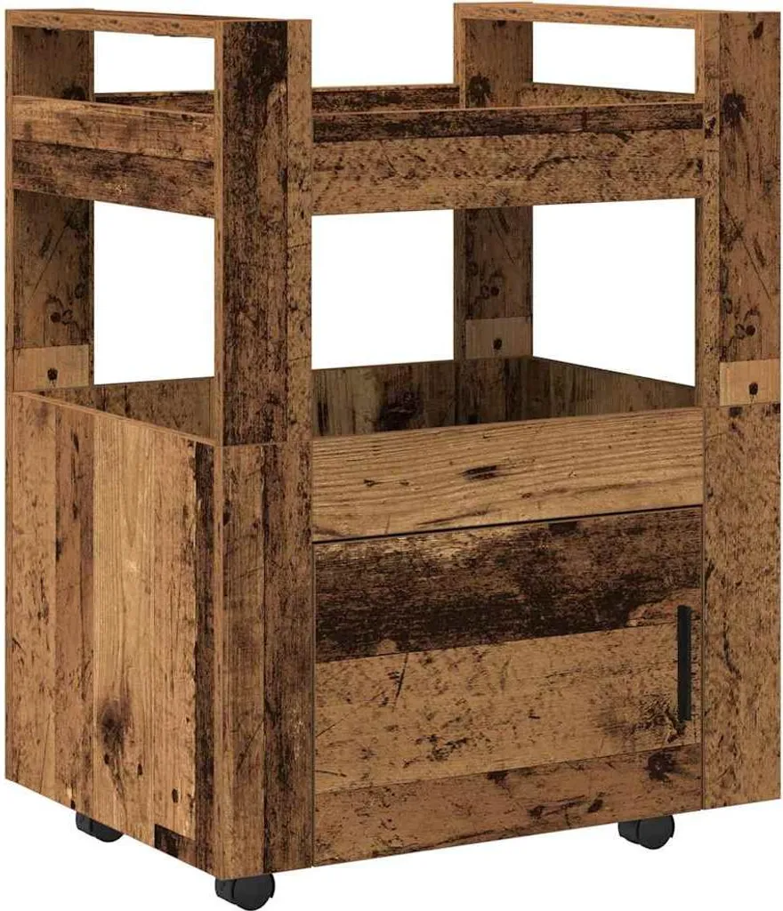SYFAX™ Carrello da Cucina Legno vecchio 60x45x80 cm | Carrello Vintage