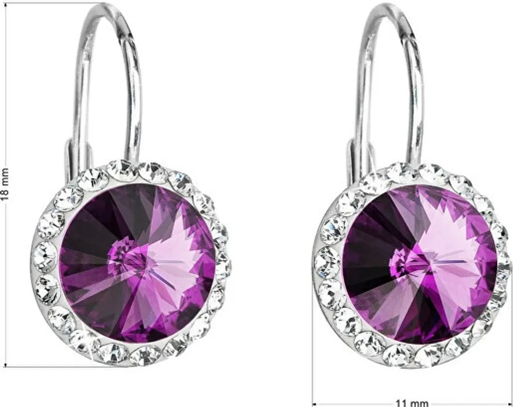 Boucles d'oreilles Améthyste en argent pour mariage ou soirée chic