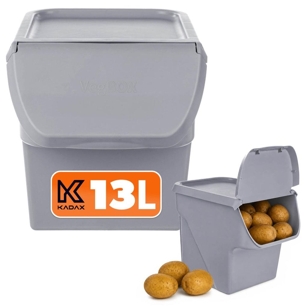 KADAX Kartoffel Aufbewahrungsbox 13L, Kartoffelbox, Gemüsebox zur Aufbewahrung von Kartoffeln, Zwiebelbox, Kartoffelbehälter, Kartoffelkiste (Hel...