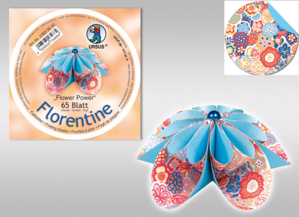 Faltblätter Florentine Flower Power 80g/qm 10cm rund VE=65 Blatt Motiv 02