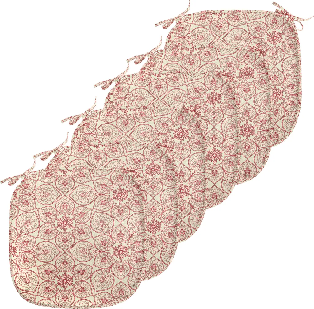 Coussin de Chaise Imperméable 40x40 cm - Lot de 6 Assises Décoratives Rouge