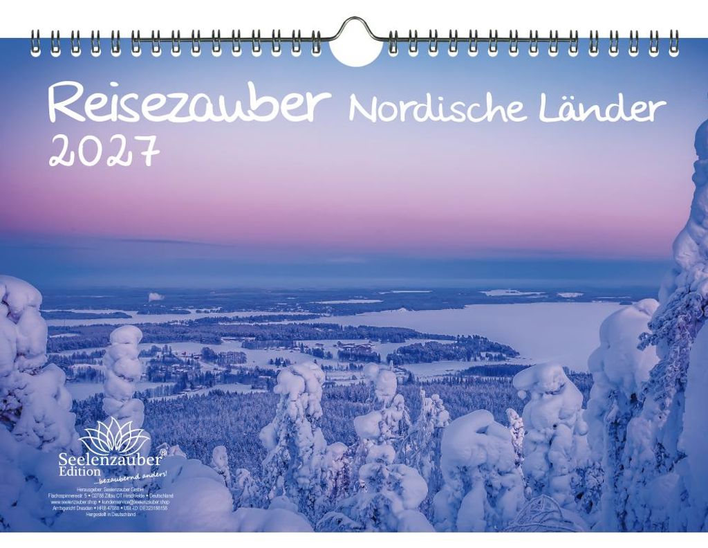 Reisezauber Nordische Länder DIN A4 Kalender für 2027 Stadt und Land im Norden - Seelenzauber