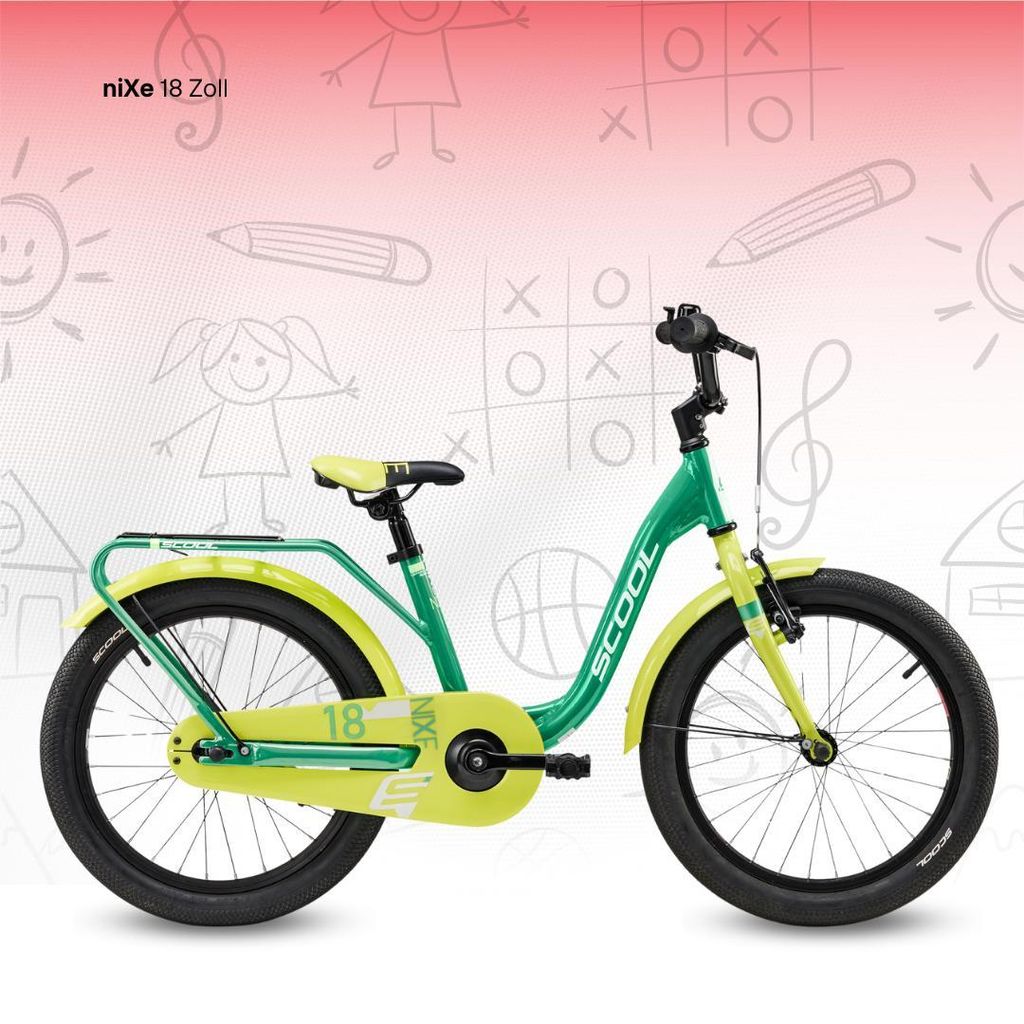 S'COOL niXe 18 pollici a velocità Verde/Lime bici da 18
