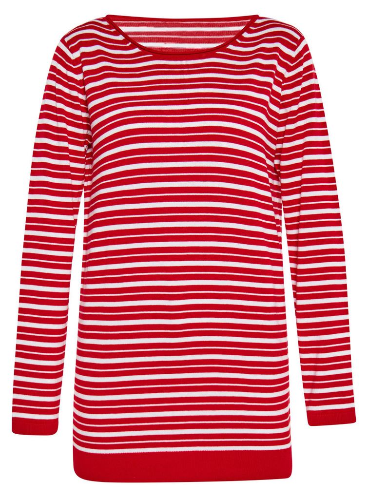 Kawai Damen Pullover - rot-weiß, M