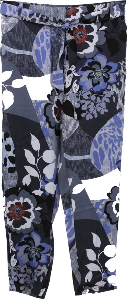 23132 Gerry Weber, Edition Neo, klassische Damen Hose, microfaserartige Viskose, blau weiß schwarz, D 40 Inch 31 L 32