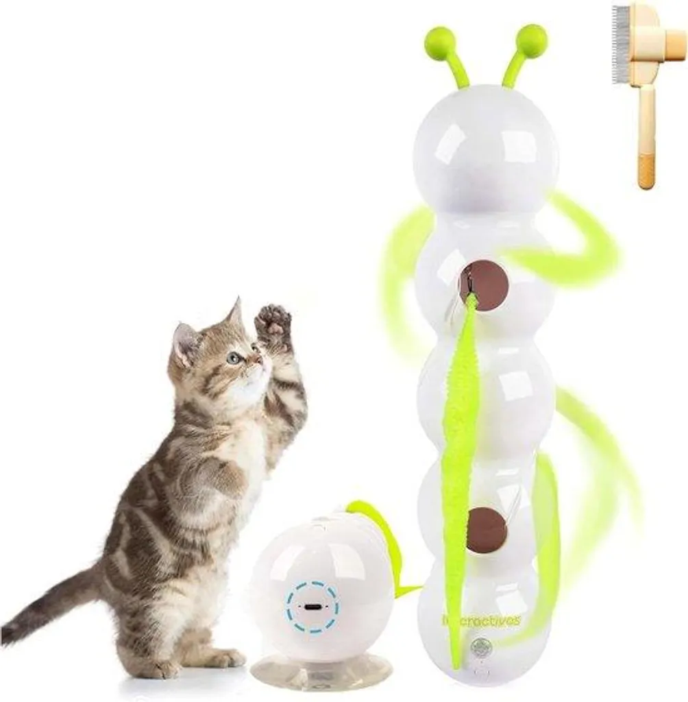Jouet Chat Intelligent Série Kat avec Capteur de Mouvement Blanc