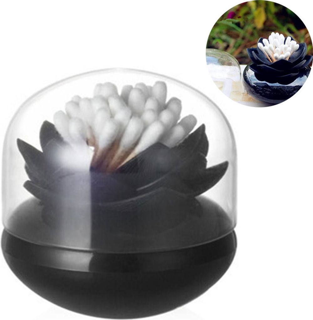 Wattestäbchen-Organizer, Lotusform, Tupfer, kosmetische Aufbewahrung, Zahnstocherbehälter, Badezimmer-Dekor, Aufbewahrungsbox