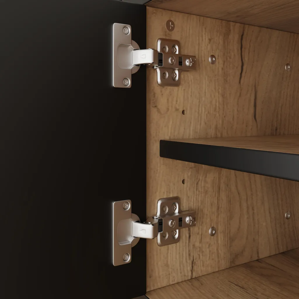 Porta TV Merax in Legno Naturale: 7 Gambe e 4 Vani per Soggiorno - 7