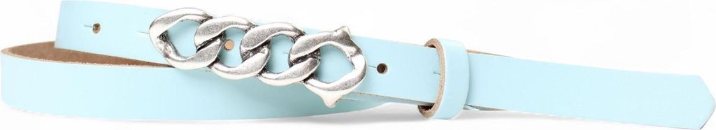 FRONHOFER schmaler Damengürtel 2 cm, Schnalle im Kettendesign silber