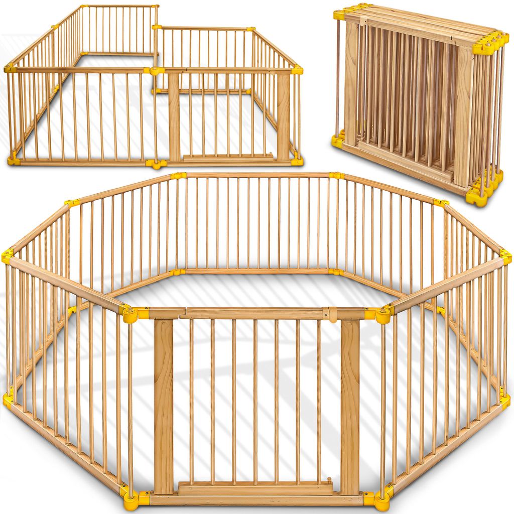 KIDUKU Parc 7,2M jaune avec porte incluse Parc bébé Image du produit 