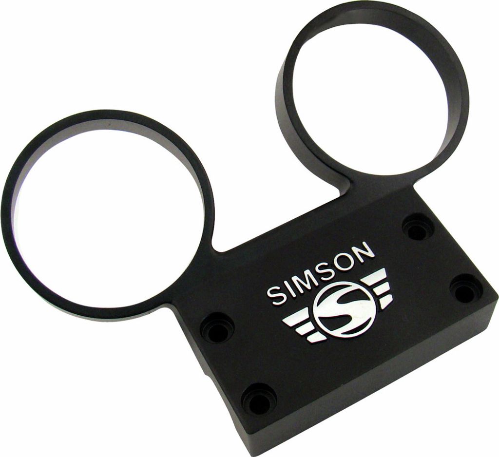 Simson Armaturenträger f. ø 60 mm Tacho + DZM, Alu schwarz - S50, S51, S53, S70, S83