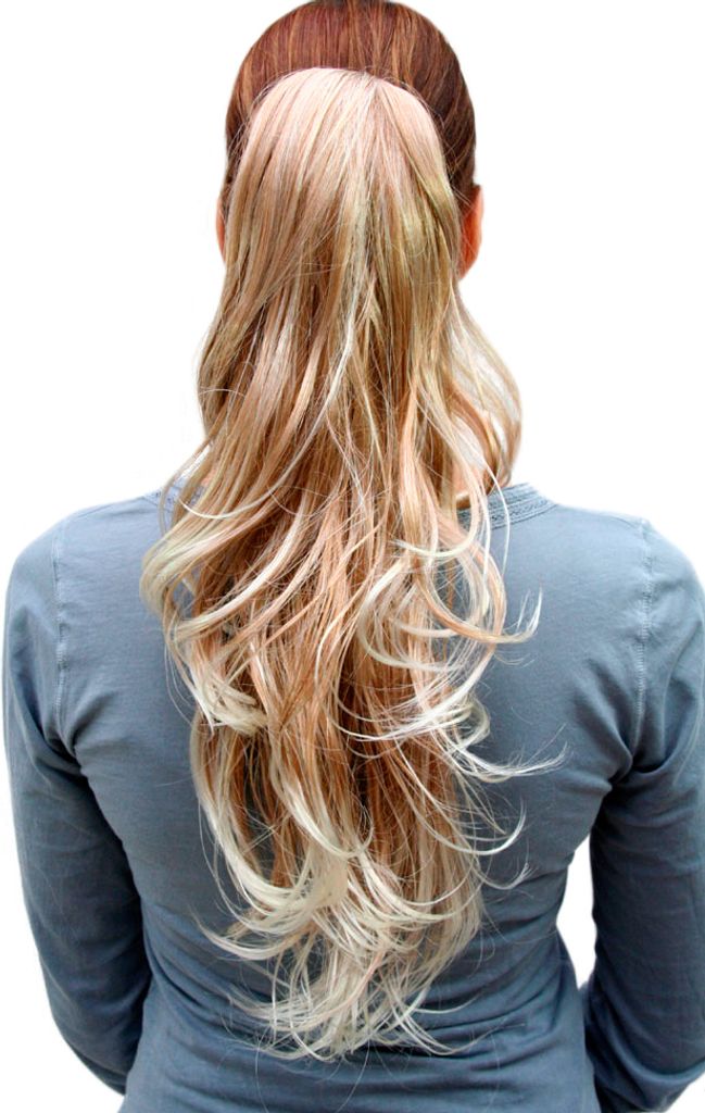 WIG ME UP Haarteil Zopf BLOND, lang & gewellt Pferdeschwanz Produktbild 