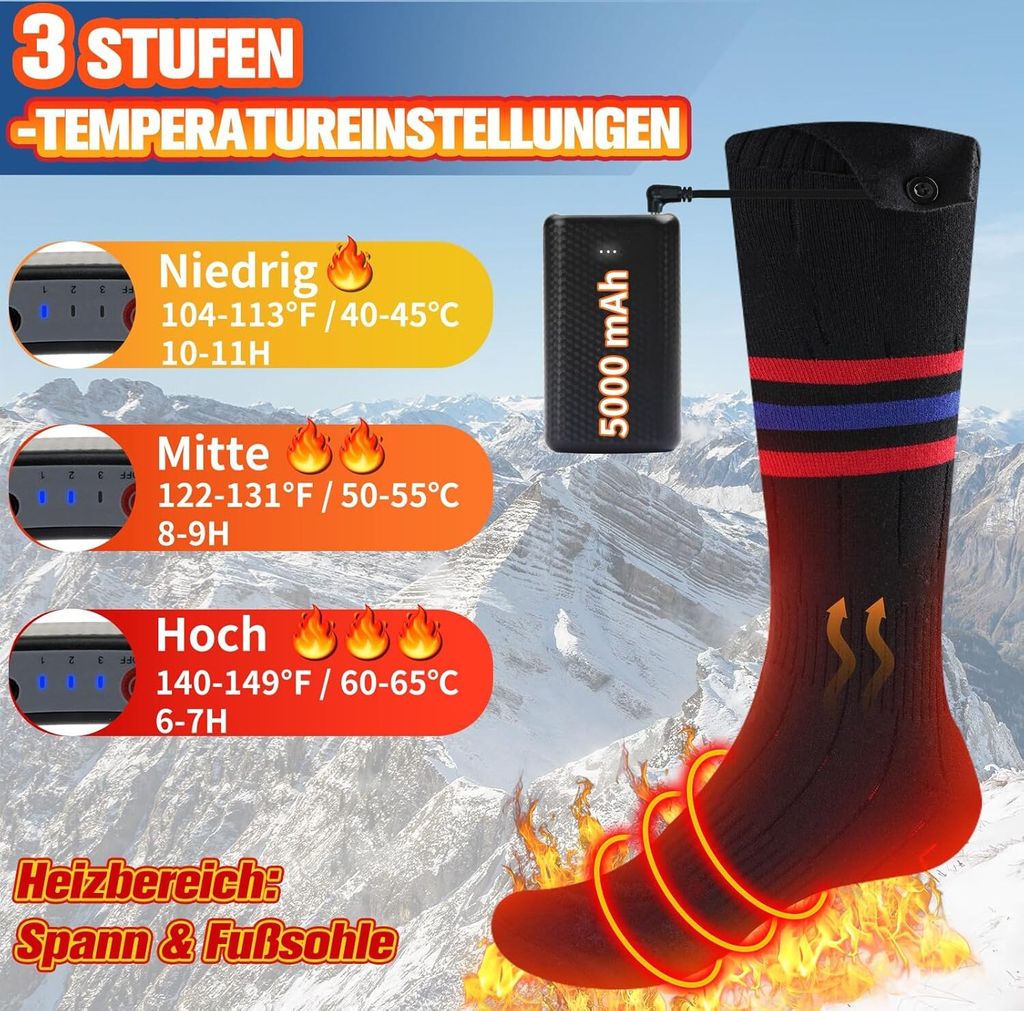 Beheizte Socken, Wiederaufladbare Heated Socks Herren Produktbild 