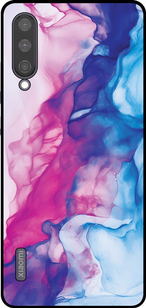 Smartphonica Telefon Fall geeignet für Xiaomi Mi A3 mit rosa blauen Marmor Print - TPU Backcover Fall Rose Blue Marble Design