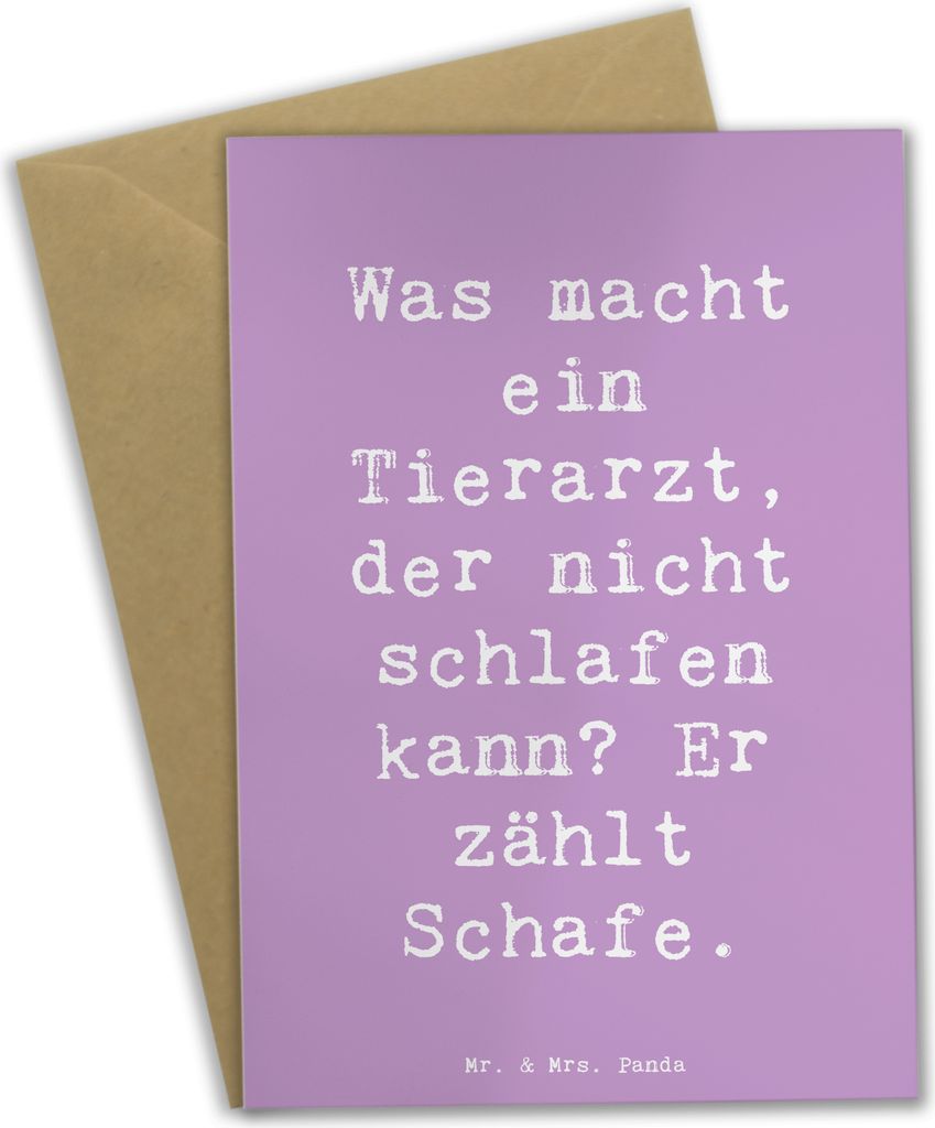 Mr. & Mrs. Panda neujahrskarte Spruch Tierarzt Schafzählen - Lavendeltraum - Geschenk, personalisierte Geschenke, Beruf, osterkarten, Berufsproduk...
