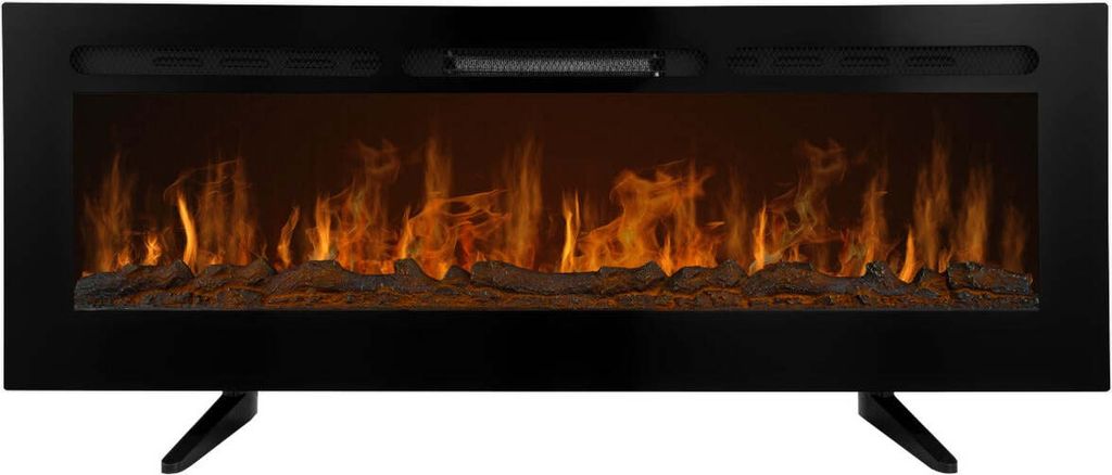 Elektrokamin Elektrischer Wandkamin Einbau LED Kamin Elektroheizung 152cm 950W 1850W Zeitschaltuhr Fernbedienung Einstellbare Helligkeit Kieselstei...