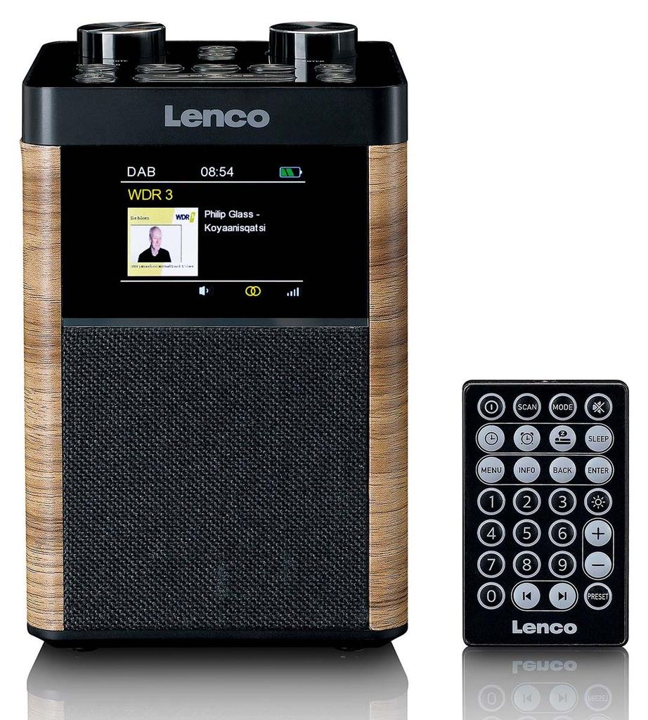 LENCO PDR-060WD - Tragbares DAB+/FM-Radio mit Bluetooth, 10W Lautsprecher und 14h Akku - Schwarz