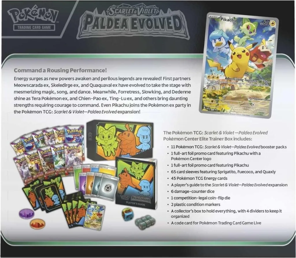 Coffret Dresseur Élite Pokémon Paldea Evolved avec 9 Boosters et Accessoires - 4