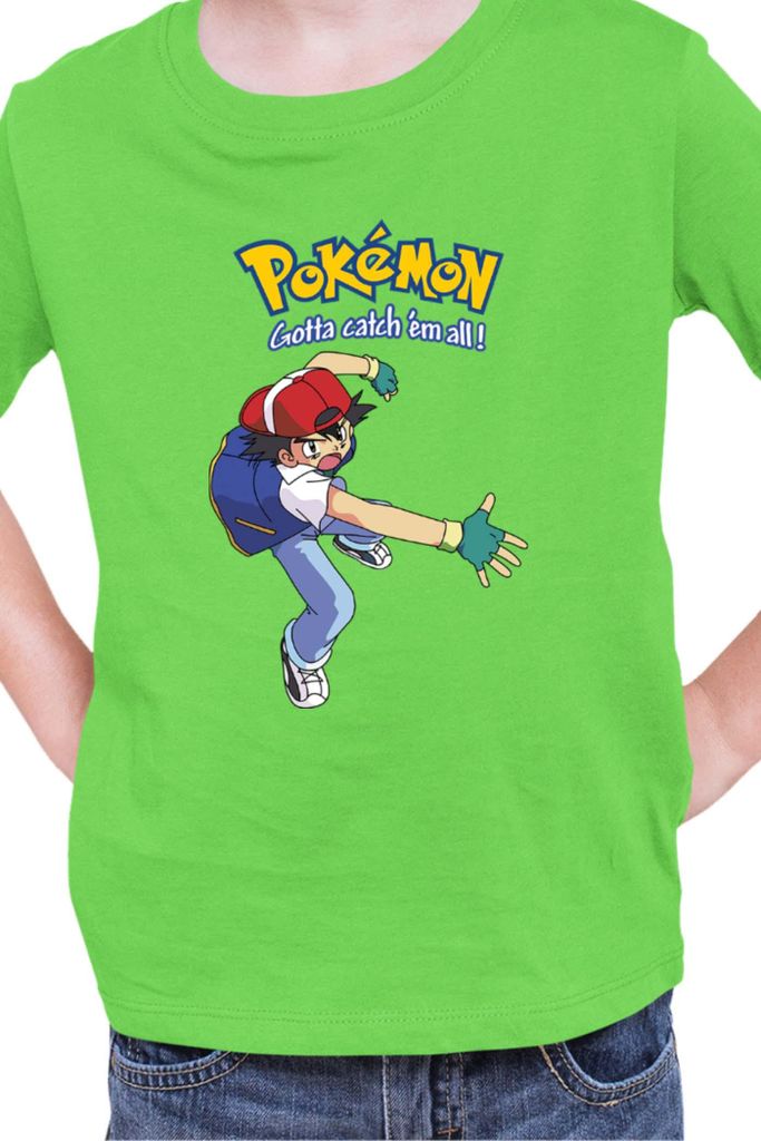 Kinder T-Shirt Japan Manga Anime Comics Pokemon 014, / Lime