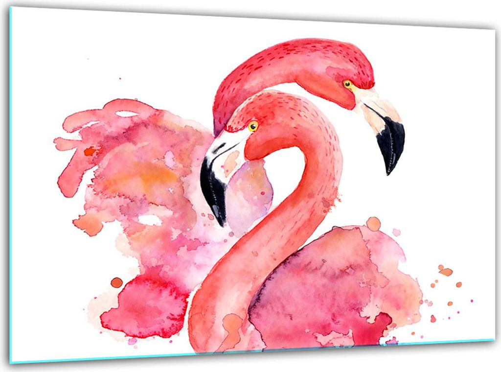 Glas Herdabdeckplatten Schneidebrett Universal 30x22cm Flamingo