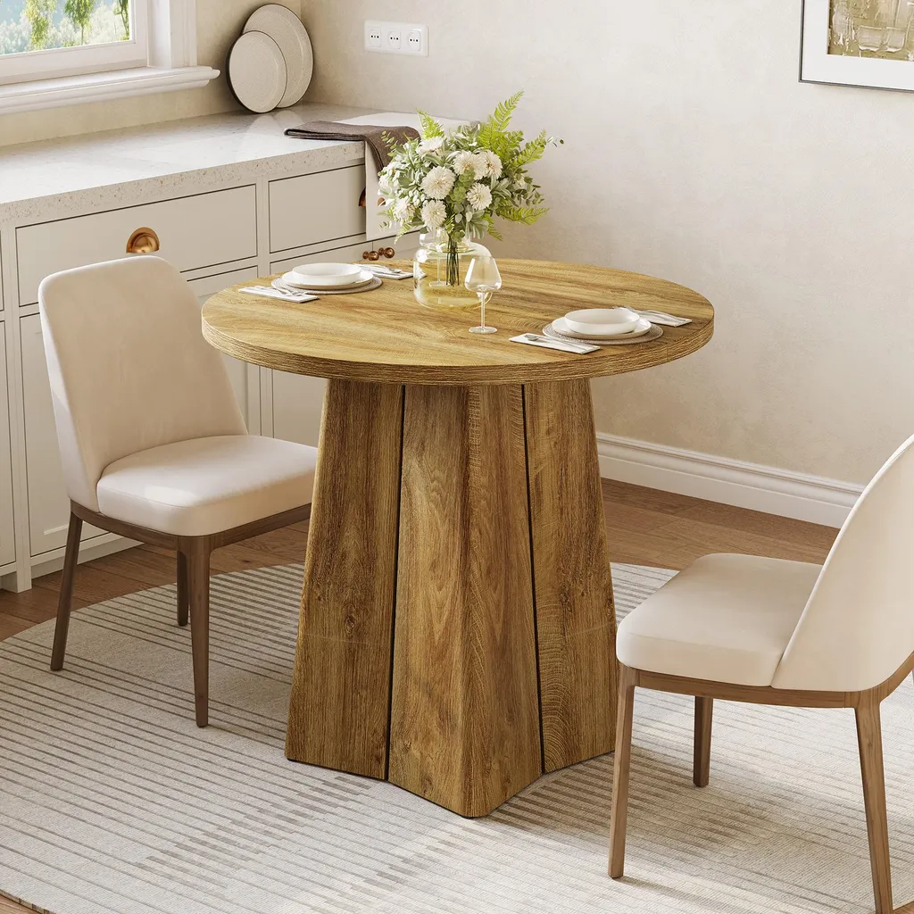 Table ronde compacte 80 cm Tribesigns pour optimiser vos petits espaces
