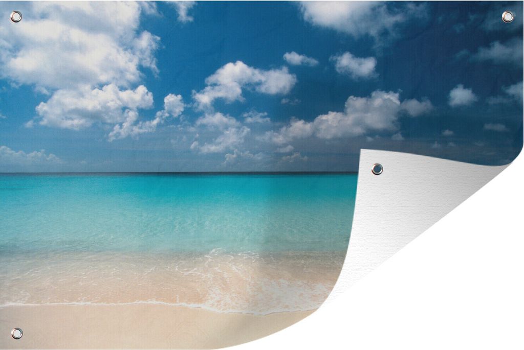 MuchoWow 90x60 cm Outdoor-Poster Gartendeko Sichtschutz Garten Poster für den Garten Sommer - Strand - Curaçao