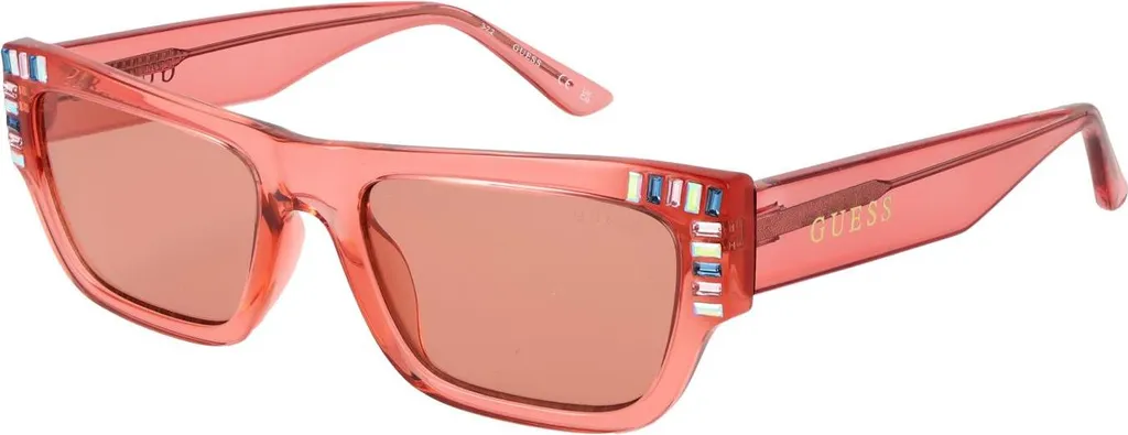 Lunettes de soleil carrées Guess GU7902 roses avec verres dégradés