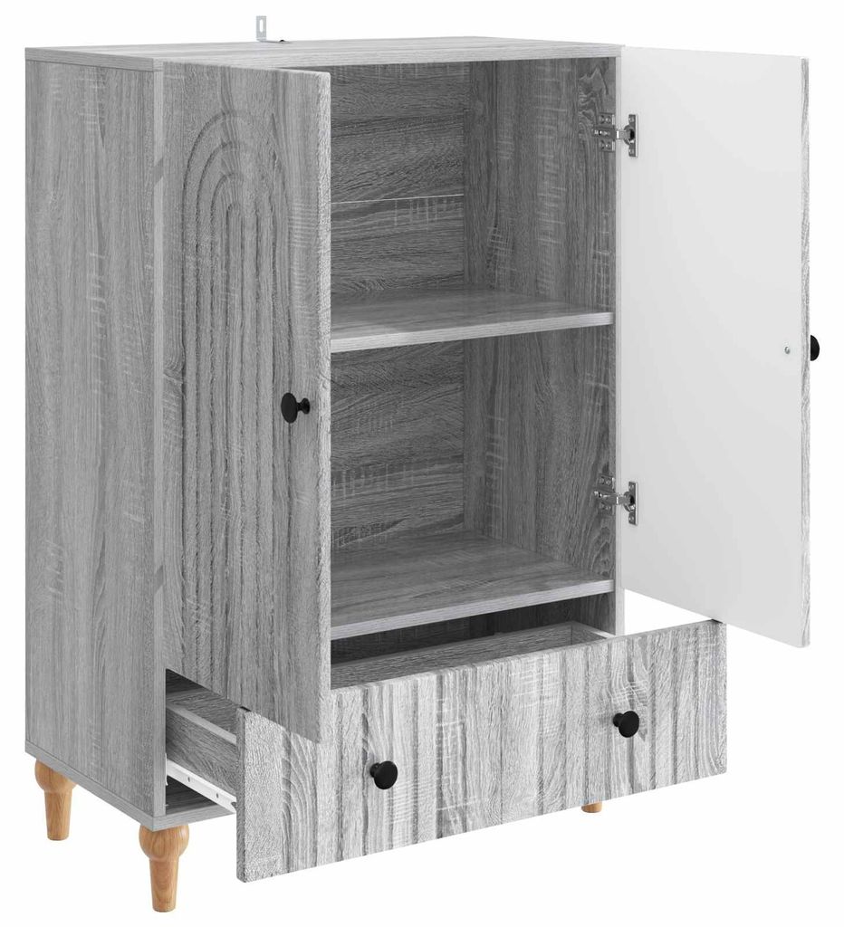 vidaXL Sideboard Graues Sonoma 66 x 34,5 x 95 cm Holzwerkstoff